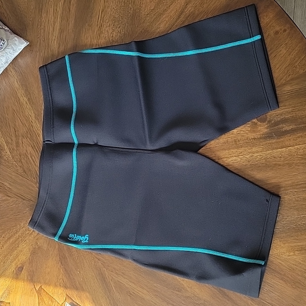Wetsuit Shorts by GoldFin. NEW. Black/Blue stripe. XXXXL